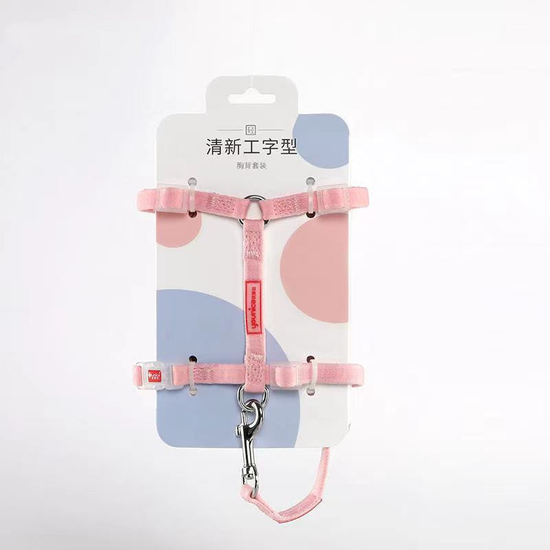 Cloth Cat And Dog I-shaped Chest Back Traction Rope